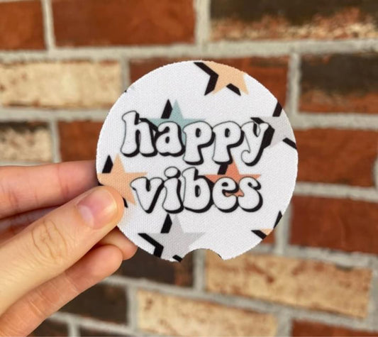 Happy Vibes Car Coasters
